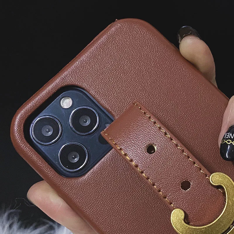 

CE3 Luxury Fashion Brand Bronze Hardware Wistband Fashion Phone Case For iPhone 12 11 Pro Max XS 7 8 Plus XR XSMAX SE back Cover
