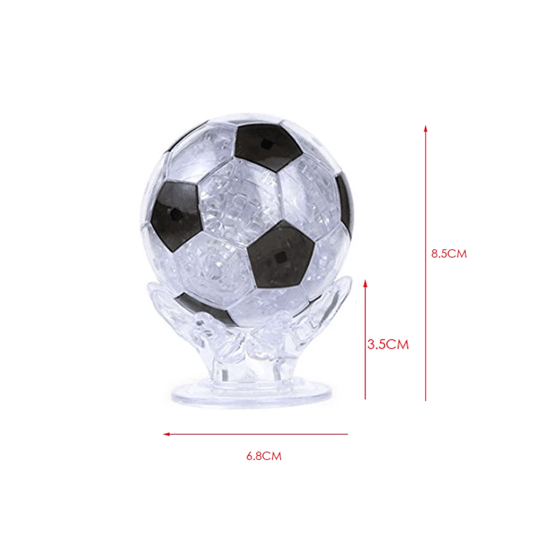77Pcs 3D Puzzle Football Jigsaw DIY Assembly Soccer Crystal Model Toy Crystal Brain Teaser Decoration Educational Toy-Black Blue