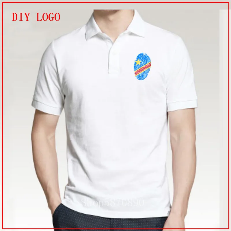 Мужская рубашка-поло с коротким рукавом красная принтом флага Конго 2020 | одежда