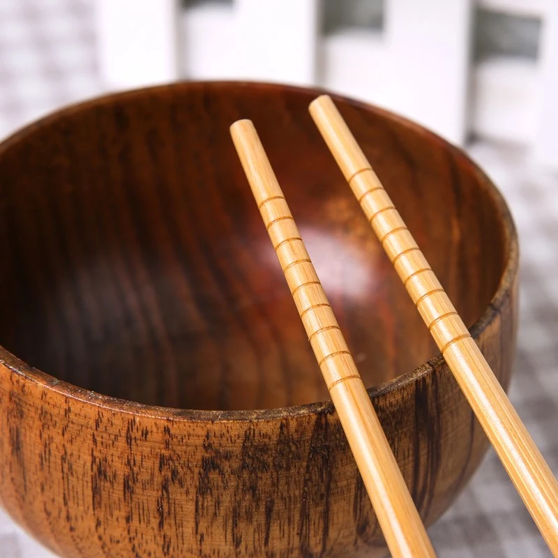 Деревянные палочки для еды ручной работы из натурального бамбука в японском