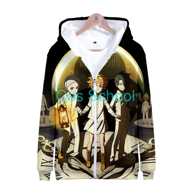 Cos School The Promised Neverland толстовки Эмма Норман Рей куртка с капюшоном на молнии пальто для мужчин женщин Grace полевой свитер Костюмы