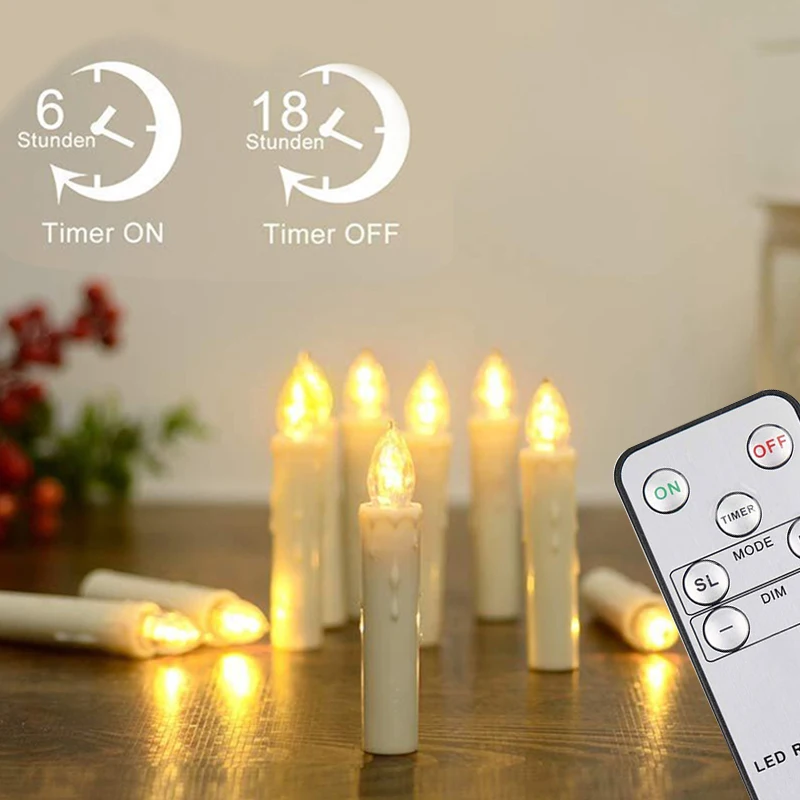 led electronic candle with timer remote battery operated christmas tree candles flicker advent wedding new year home decoration free global shipping