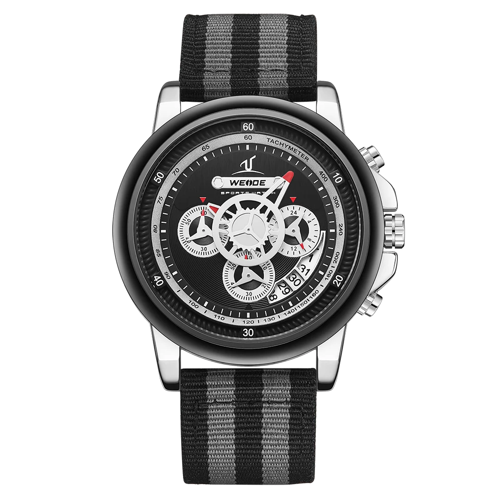 UV1803-3C WEIDE Роскошные мужские часы европейские кожаные мужские часы высококачественные водонепроницаемые мужские часы Relogio Masculino спортивные цифровые часы с цифрами и датой - Цвет: UV1803-3C