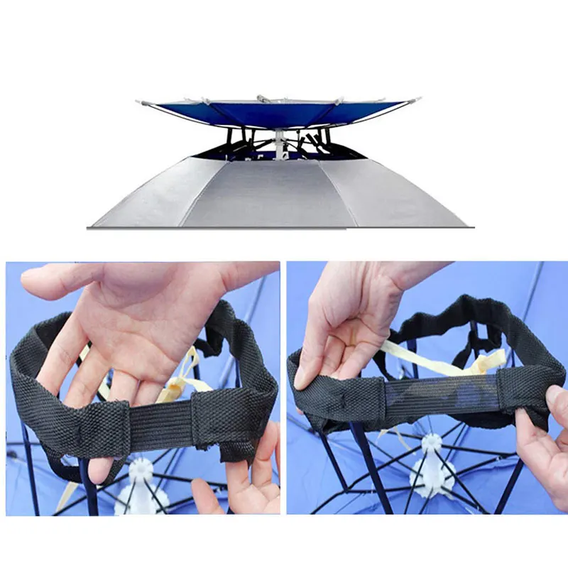 

Outdoor Double Layer Fishing Umbrella Hat Cycling Hiking Camping Beach Sunshade Sunny Rainy Anti-UV Cap For Men Women
