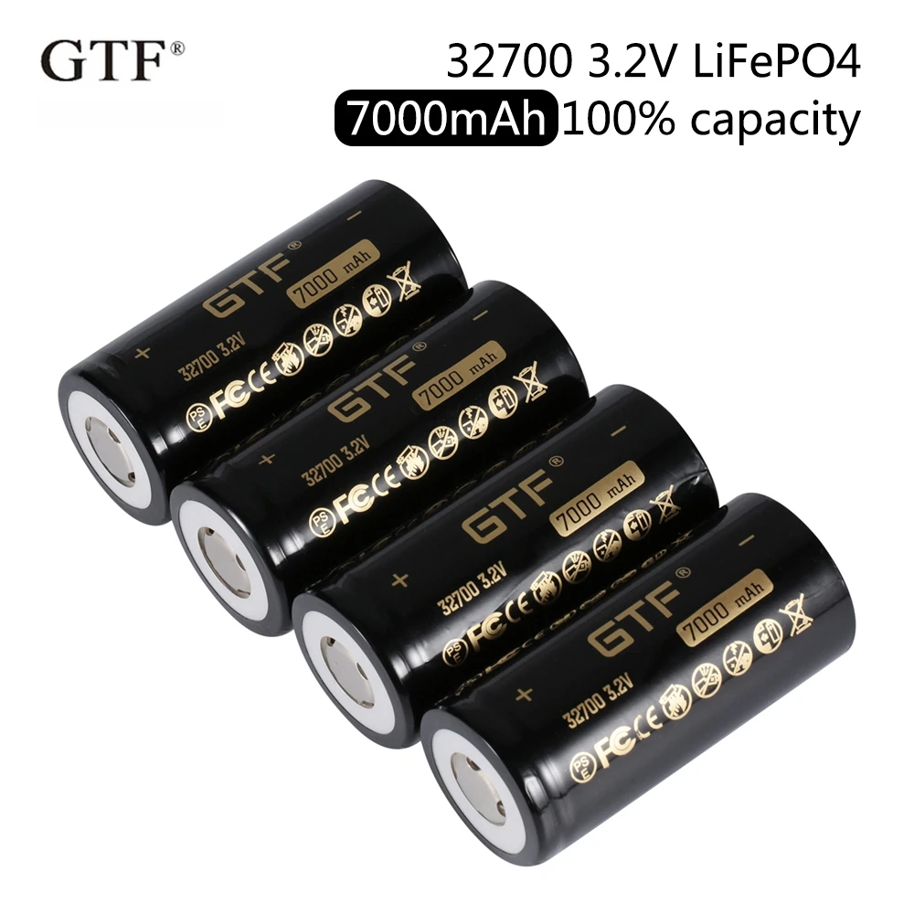 

GTF 3.2V 32700 7000mAh LiFePO4 rechargeable battery High Power Maximum Continuous Discharge Battery for Backup Power flashlight