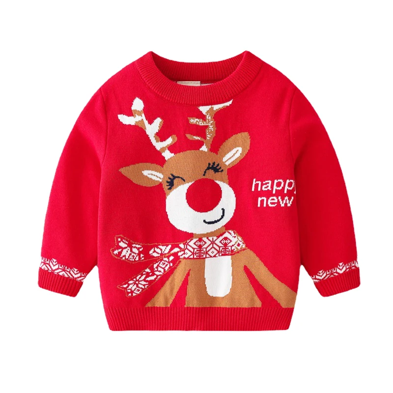 

2022 Счастливого Рождества Детский свитер мультяшный Лось Рождественский свитер для маленьких мальчиков девочек Вязаный Свитер Новогодняя ...