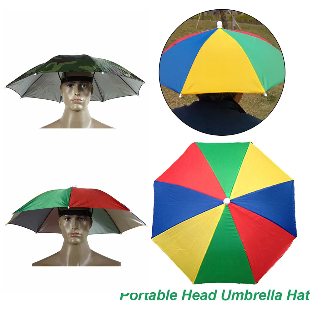 

Portable Head-mounted Umbrella 55cm Sun Shade Lightweight Camping Fishing Hiking Festival Outdoor Parasol Foldable Umbrella