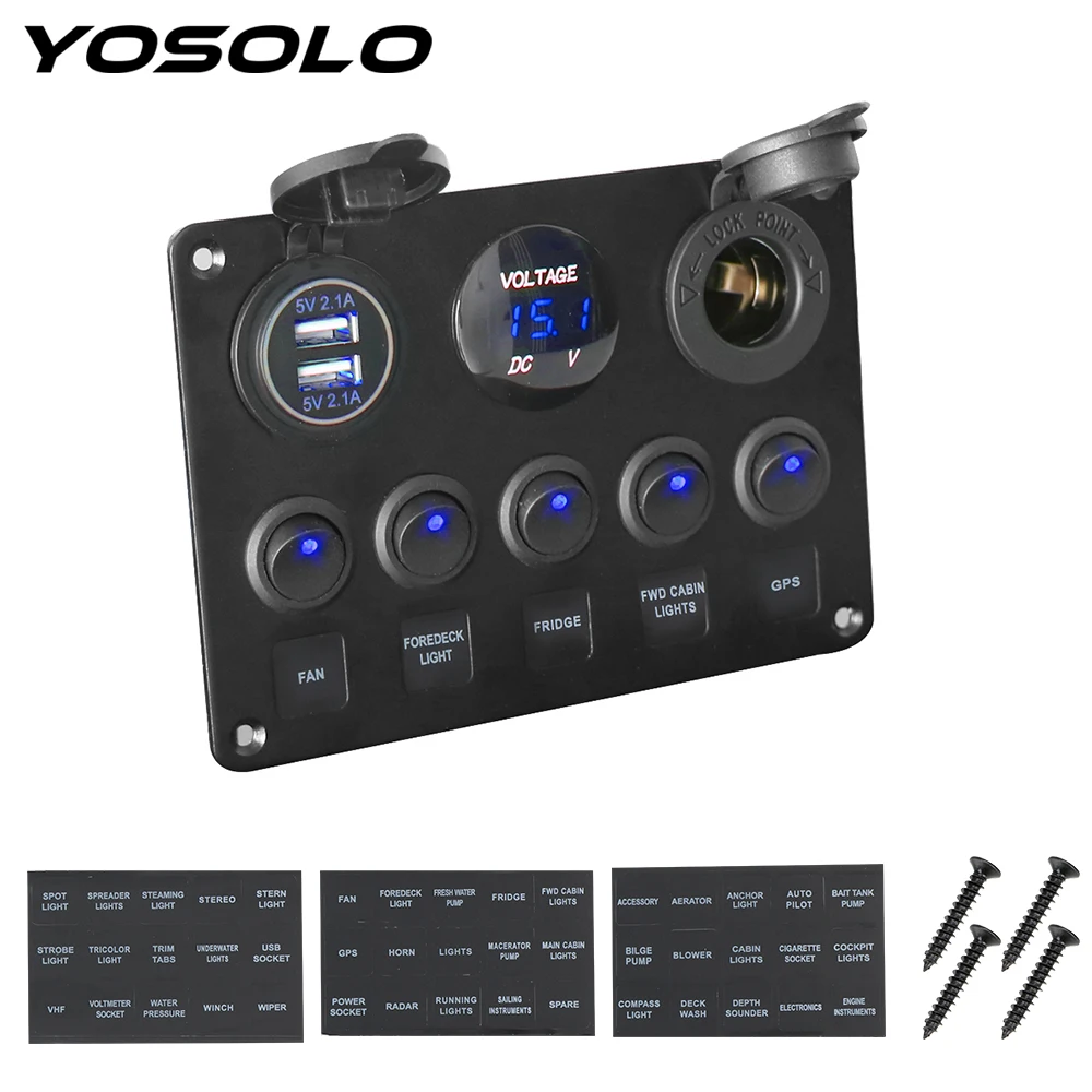 YOSOLO Цифровой вольтметр двойной USB Порты и разъёмы 12V Выход Комбинации