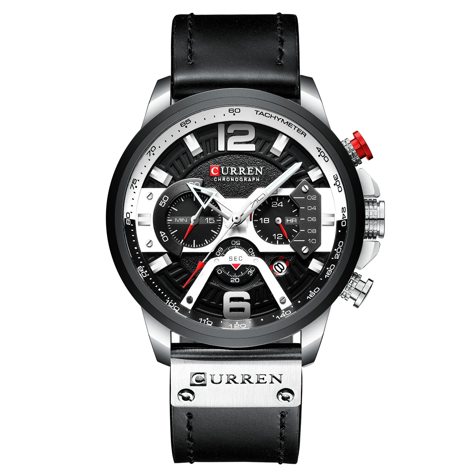 

8329 New Men's Sports Business Belt Calendar Six-Pin Quartz Watch