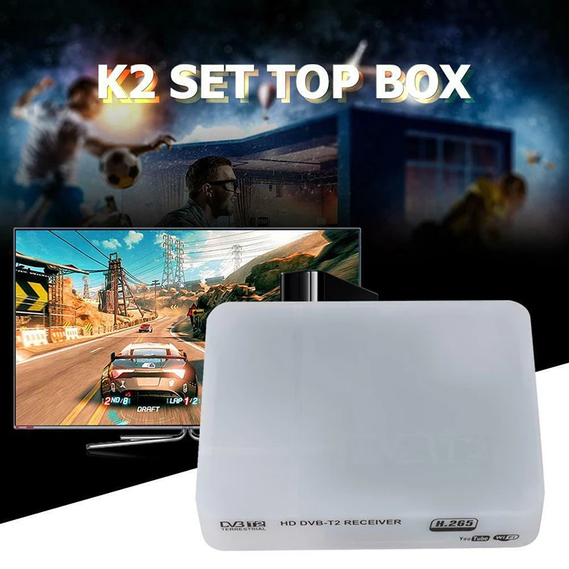 K2 смарт ТВ приставка приемник Mpeg4 H.264/H.265 Dvb-T2 цифровой наземный приемник Full-Hd цифровой телеприставка поддержка Wifi антенна