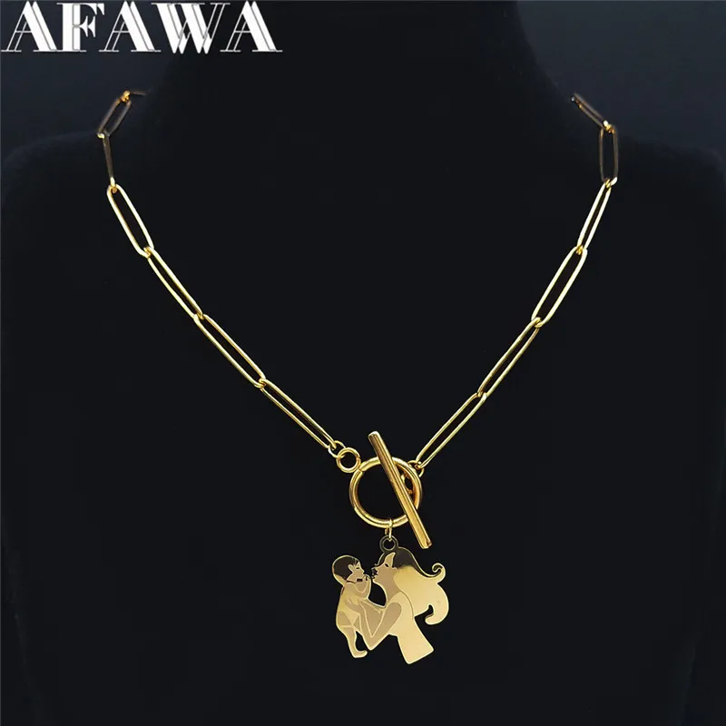 

2022 Fashion Family Mom Baby Stainless Steel Punk Chain Neckless Gold Color Necklaces Jewelry collar acero inoxidable N538S01