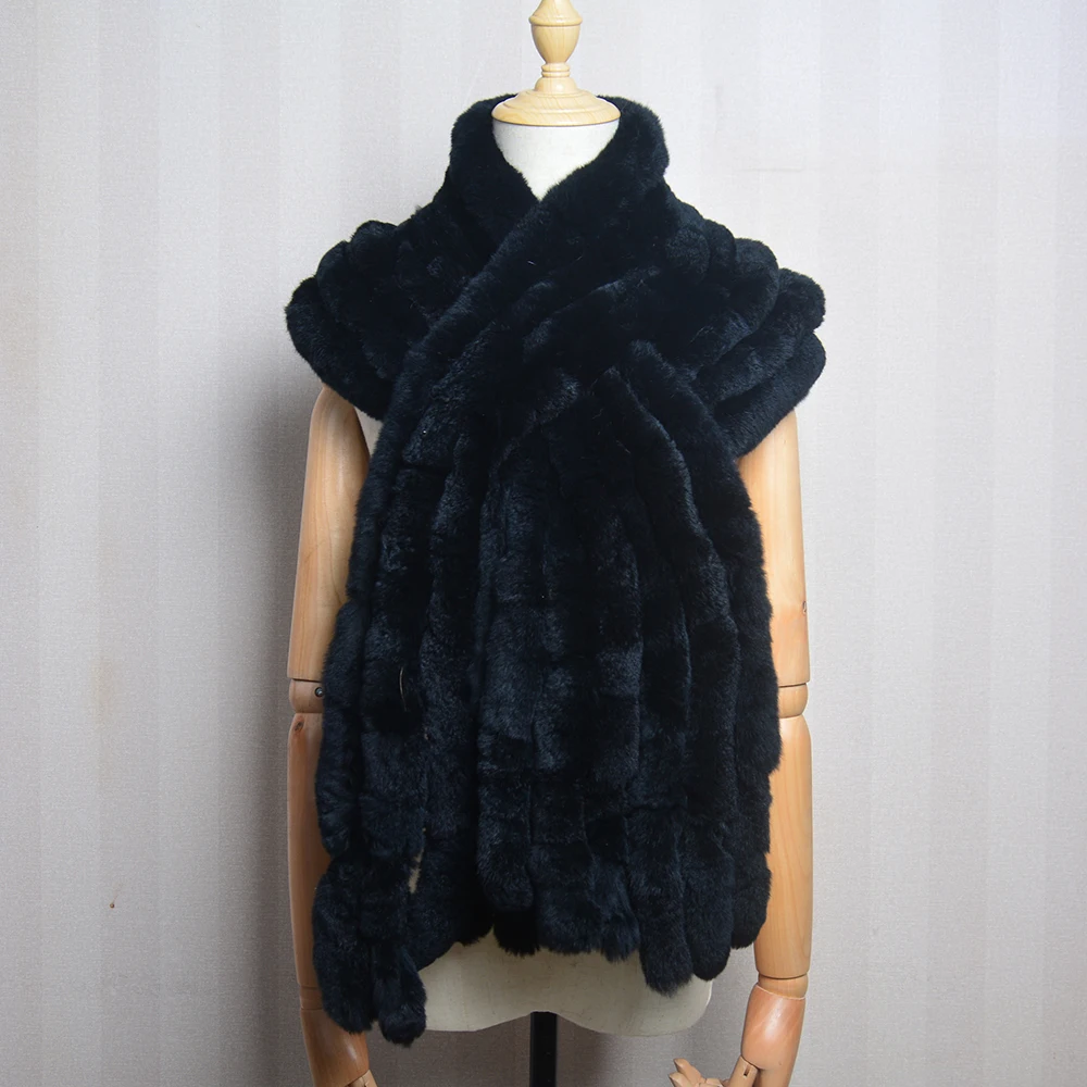 

Real Rex Rabbit Fur Scarf Luxury Women Winter Warm Genuine Rex Rabbit Fur Scarves New Female Fashion Neck Warmer Ladies Scarves
