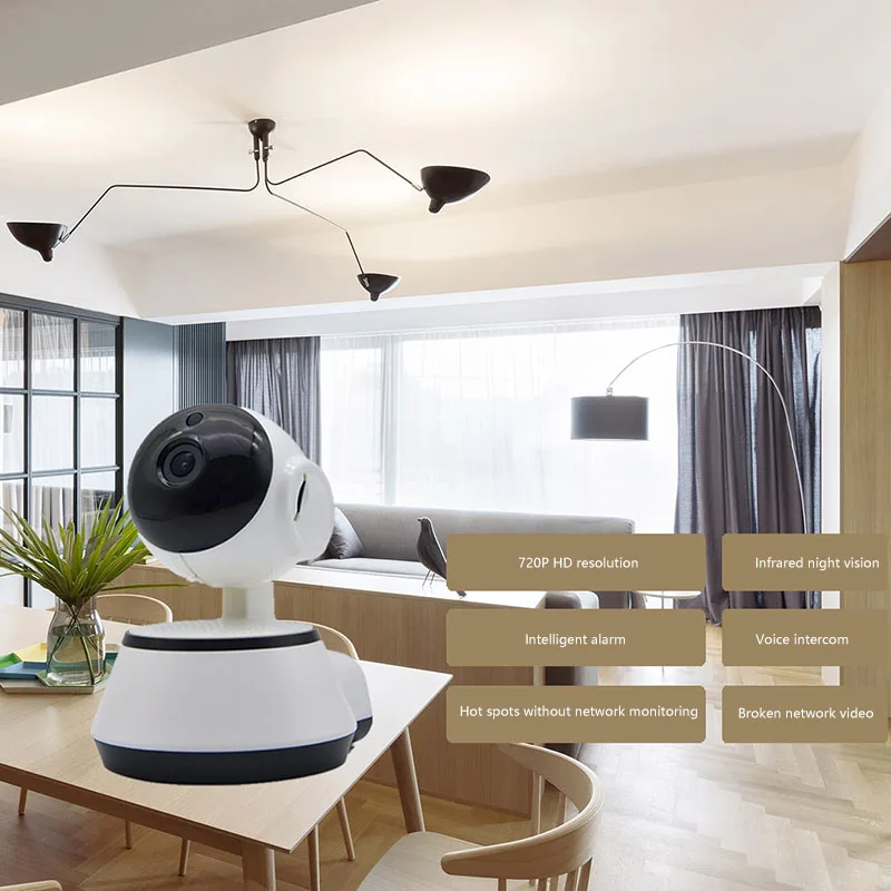 720P Домашняя безопасность Камера двухстороннее аудио Беспроводной Ночное