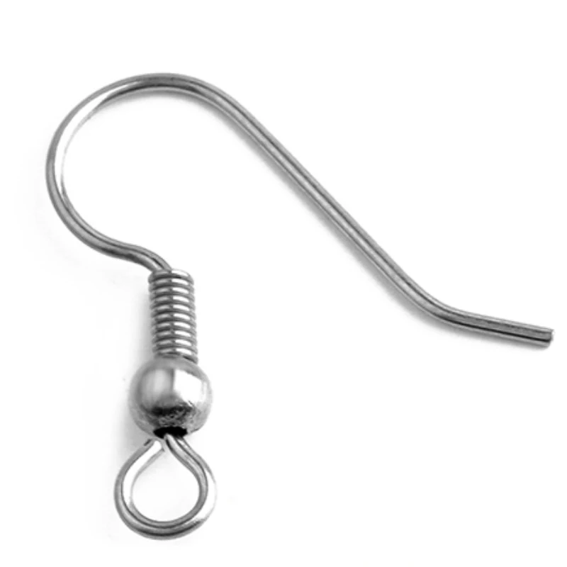 

50pcs/lot 20X23mm colorful Stainless Steel Ear Hook Wire Clasp With Bead Charms Earring Hooks Wires Fit DIY Ear Jewelry Making