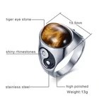 Мужские Винтажные кольца в стиле панк с тигровым глазом и коричневыми камнями