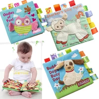 newborn baby toys learning educational kids animal style soft cloth books cute infant baby fabric book j0141