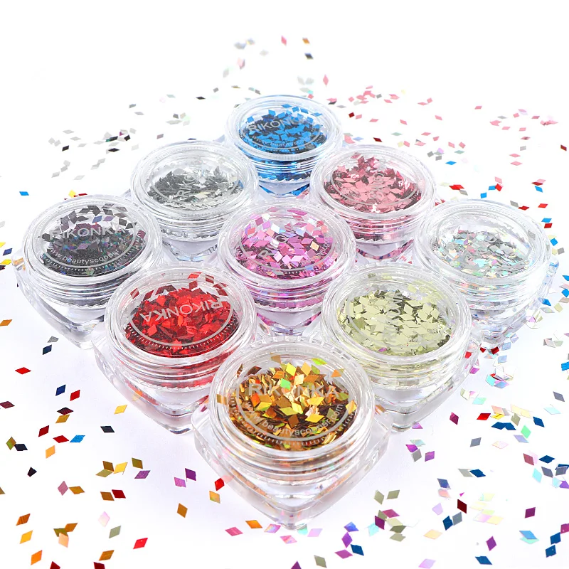 9 шт Красочные Алмазная пилка для ногтей искусство блестки хлопья аксессуары