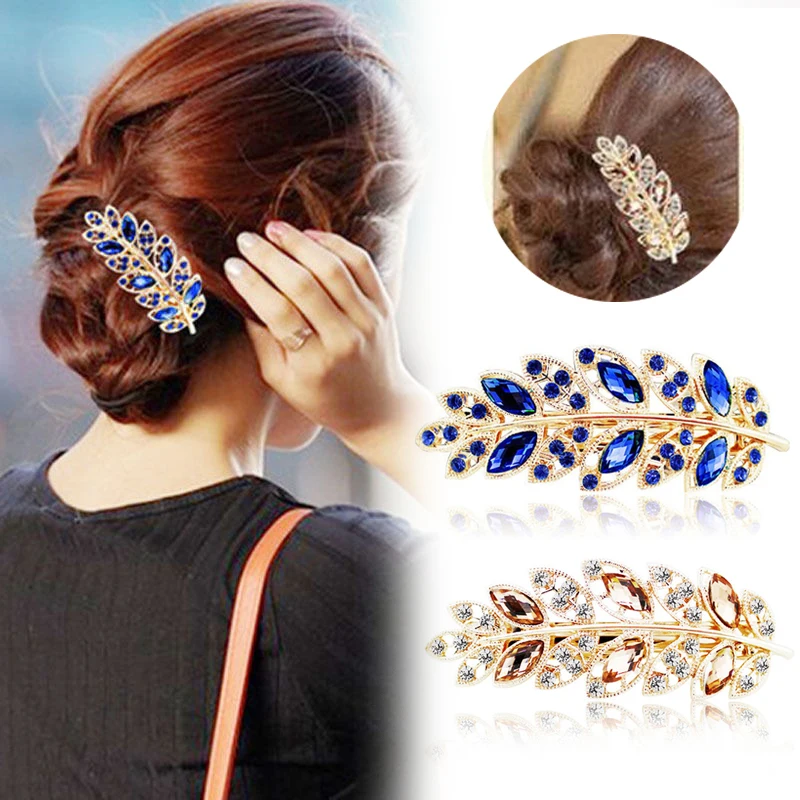 Цветочный заколка для волос с кристаллами заколки женщин сладкие девочки