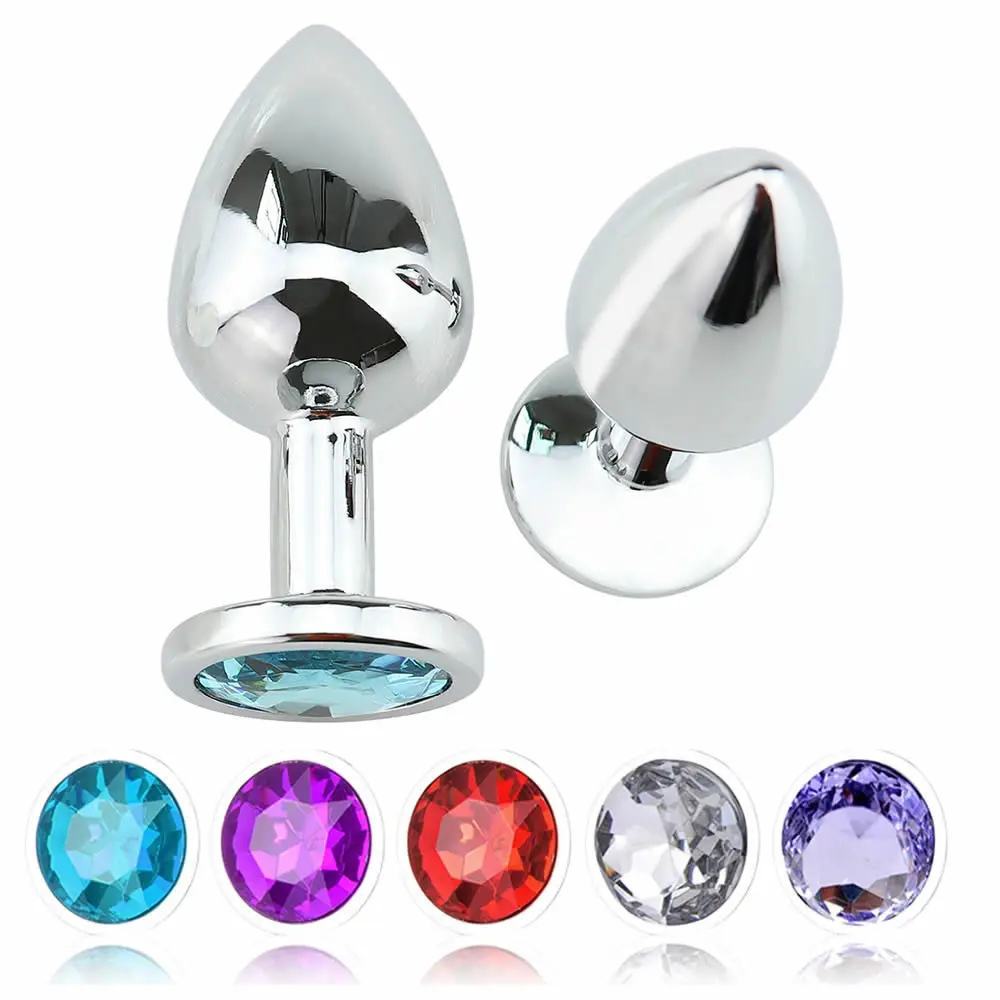 Анальная пробка из нержавеющей стали с кристаллами и бриллиантами ювелирные