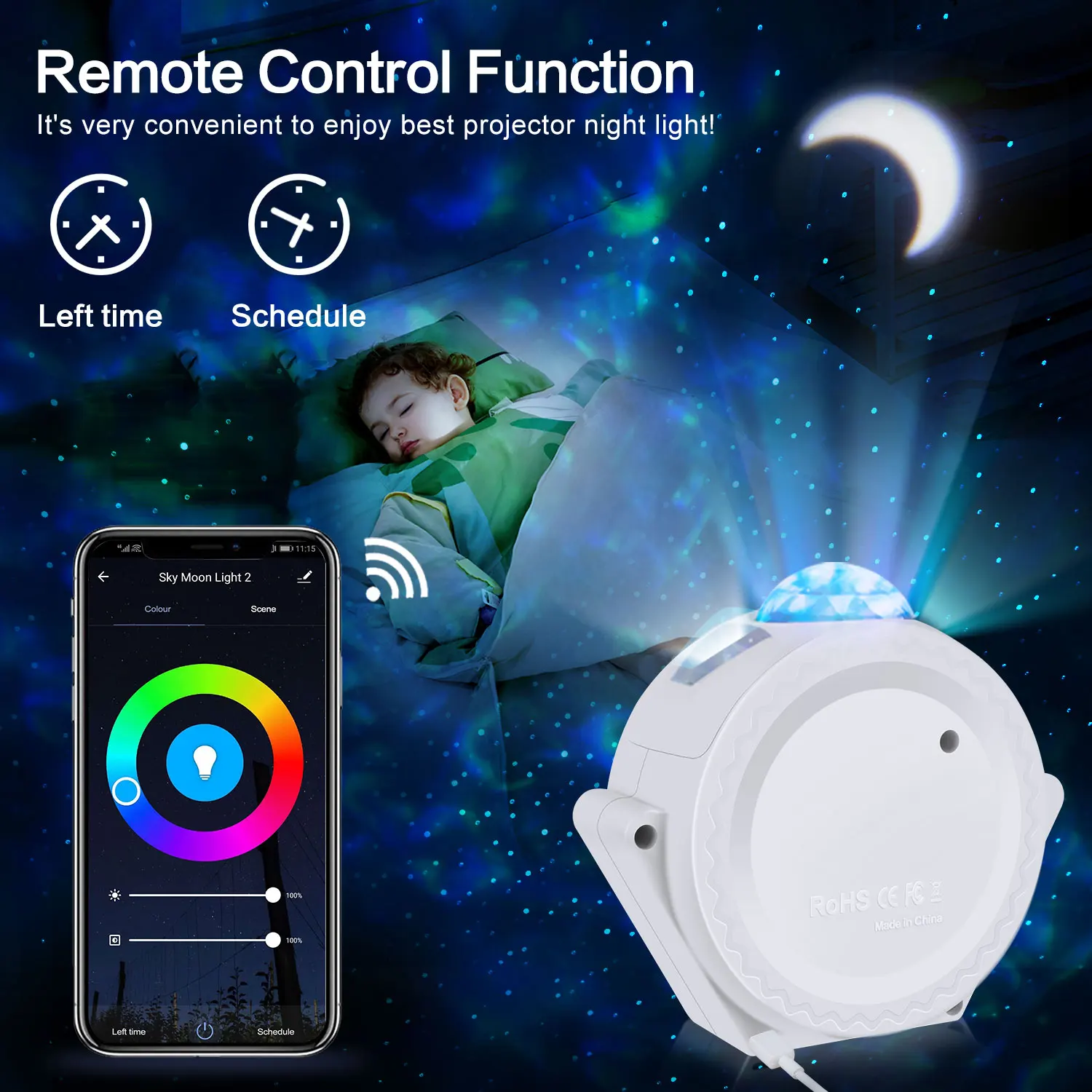 

LED Star Night Light WIFI Remote Projector Sky Lamp Water Wave Night Lamp Sky Laser Galaxy Projector For Bedroom Decoration