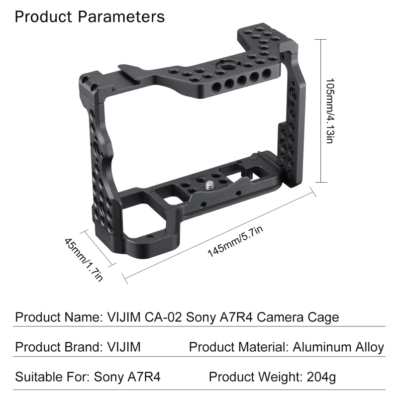 Металлическая клетка для камеры для sony A7R4 A7RIV с отверстием для позиционирования Arri
