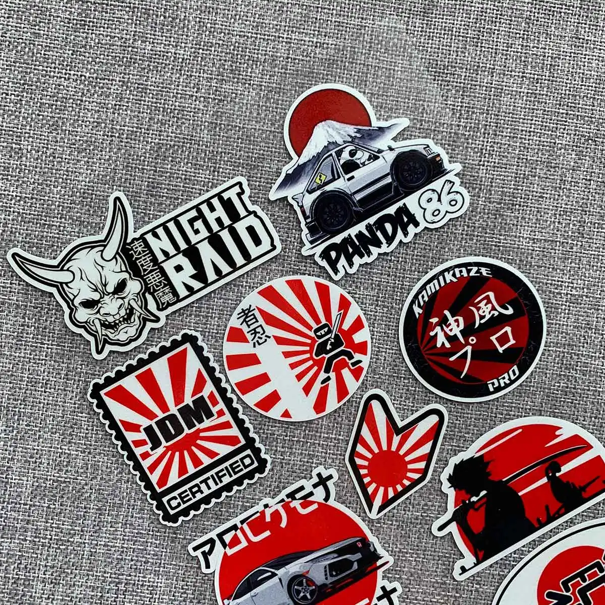 

10 PCS Reflective OSAKA JDM Style Car Sticker for Toyota Honda Nissan Mazda Mitsubishi Accessories Motorcycle Decals 18CM x 27CM