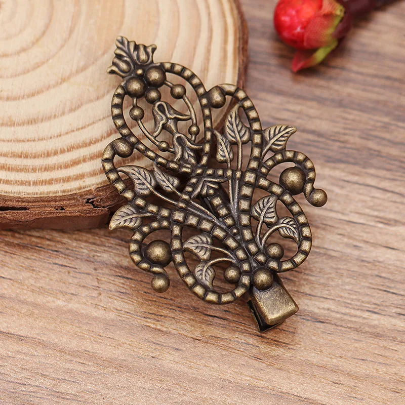 48*35 мм Ретро филигранные Цветочные заколки-невидимки металлический зажим