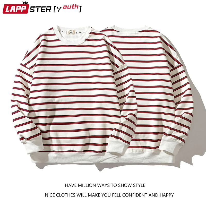 

LAPPSTER-Youth Men Striped Graphic Colorful Hoodies 2022 Mens Japanese Streetwear Korean Sweatshirts Man Oversized Casual Hoodie