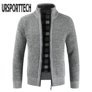 Мужской свитер, пальто, Осень-зима, теплый толстый вязаный свитер, куртки, кардиган, пальто, Мужская одежда, повседневная вязаная одежда, флисовые куртки
