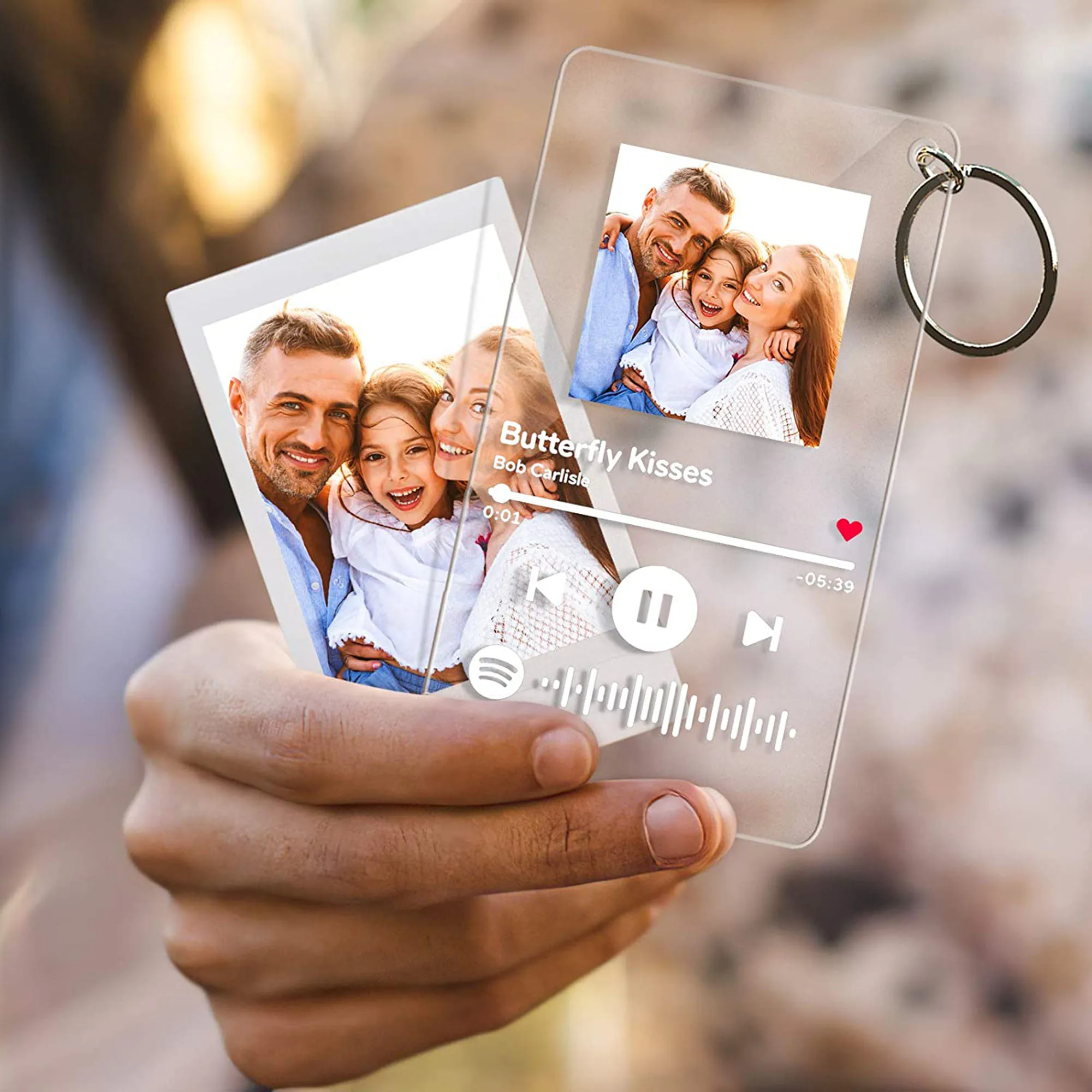 Акриловый Музыкальный Брелок с именем певца персонализированный кодом Spotify Scan