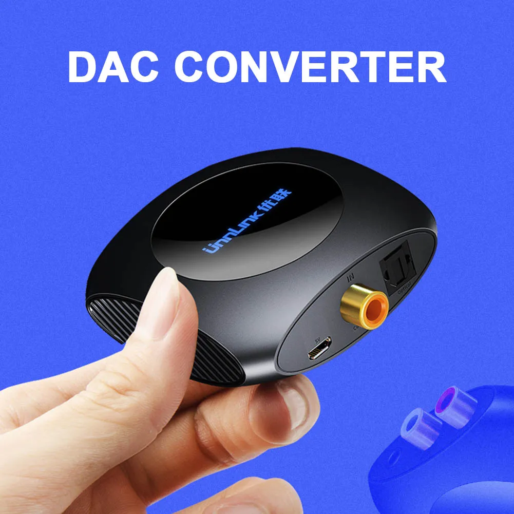 Цифровой в аналоговый аудио адаптер с DC5V порт питания SPDIF к RCA(L/R) и 3 5 мм Jack