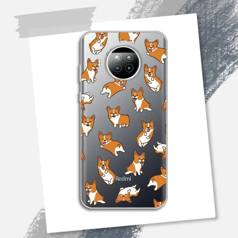 

Corgi lovly cartoon Phone Case Transparent for Xiaomi Redmi note 10 t 8 9 pro lite 11