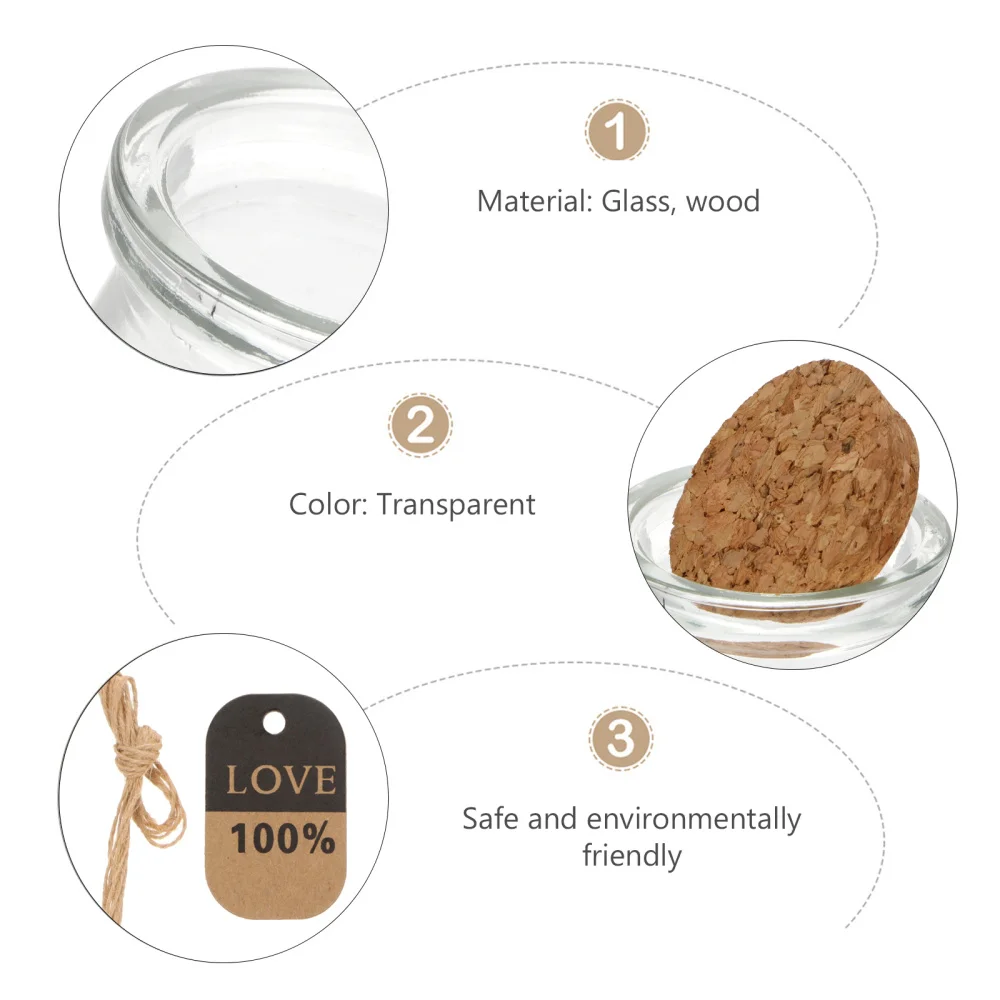

10pcs 100ML Transparent Heat Resistant Fresh Glass Bottle with Wood Lid