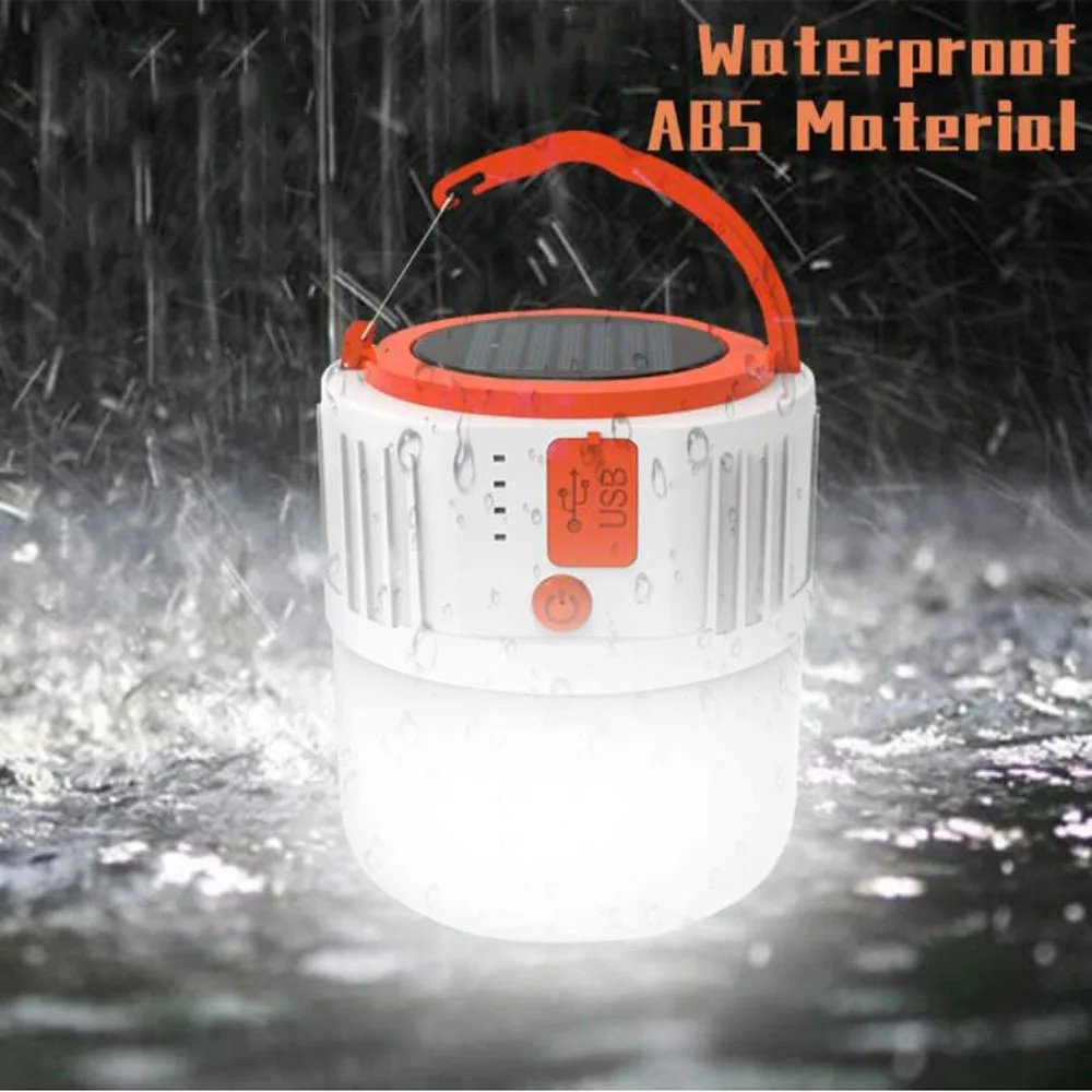 

Solar LED Camping Light USB Charging Bulb Outdoor Tent Light Lantern Emergency Light USB Charging