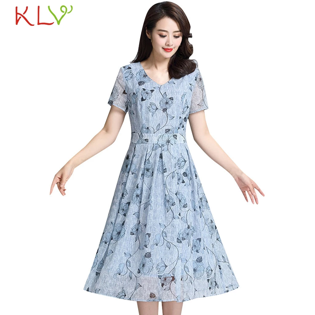 Женское платье с v-образным вырезом коротким рукавом и | Женская одежда