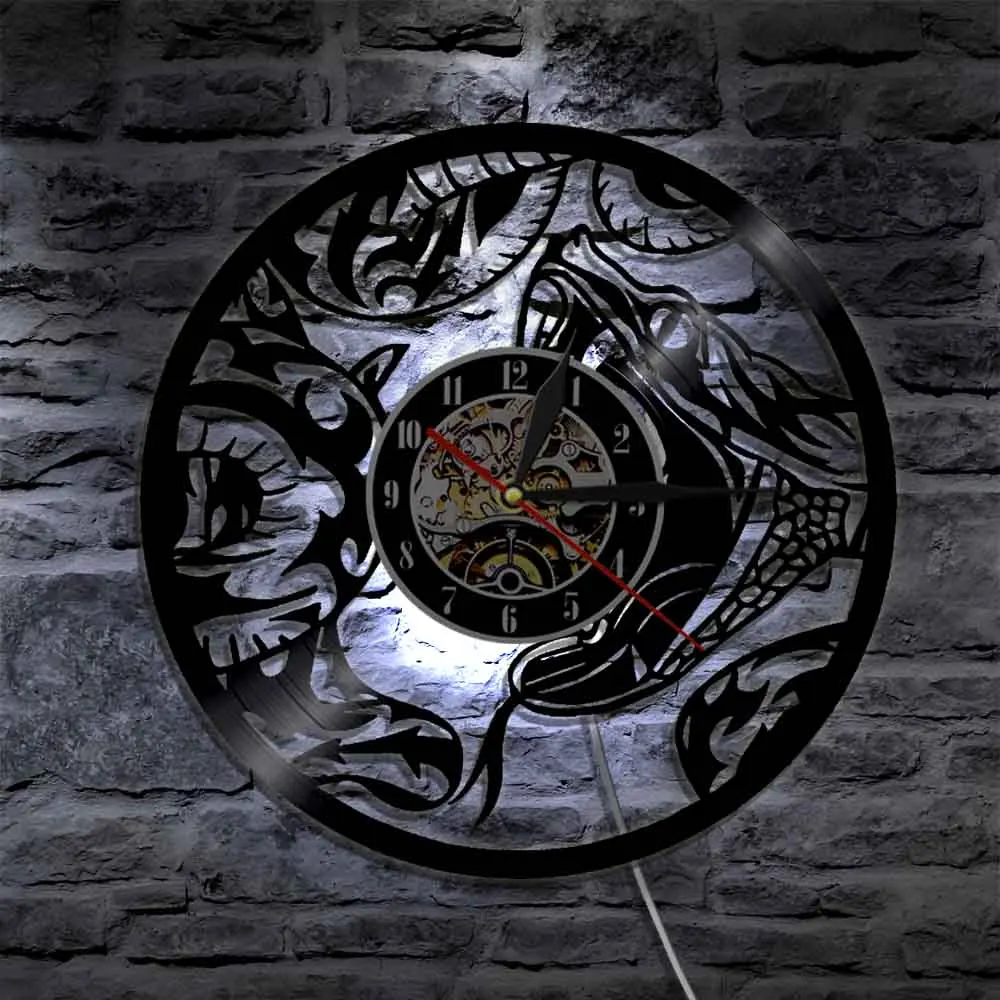 Причудливые настенные часы в виде змеи для рептилий виниловая пластина дисплей