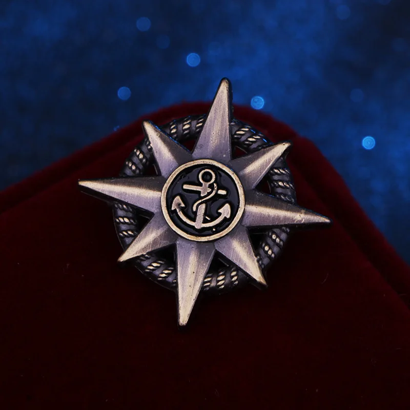 

Vintage Anchor Star Brooch Pin Metal Pins and Brooches Men's Suit Shirt Badge Collar Clothing Brooches Jewelry Accessories Gifts