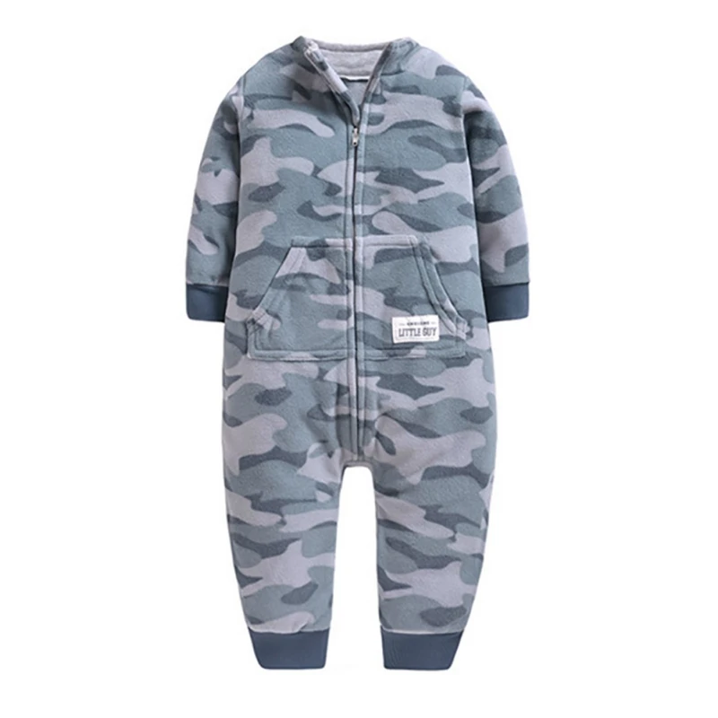 Рождественская осенняя одежда для малышей Мягкие флисовые комбинезоны