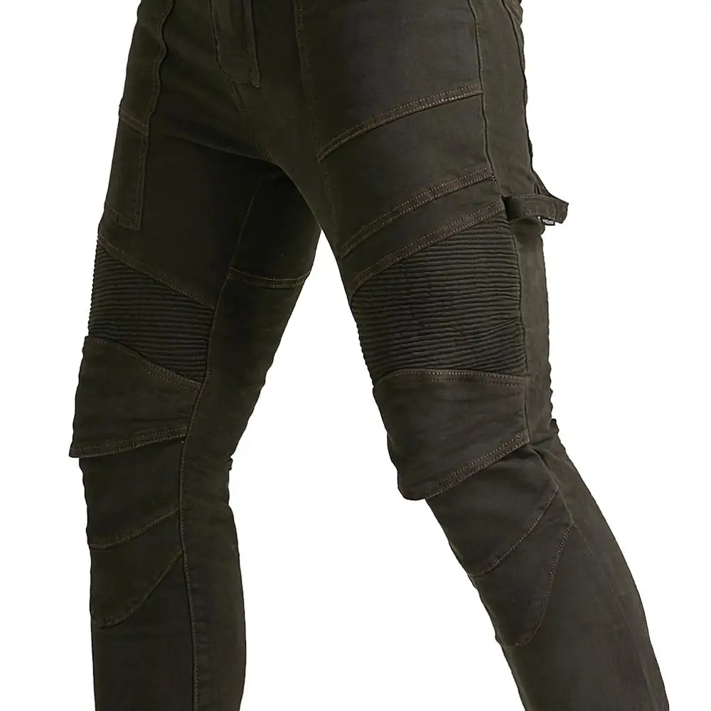 Новые мужские байкерские джинсовые брюки для езды на мотоцикле с большими