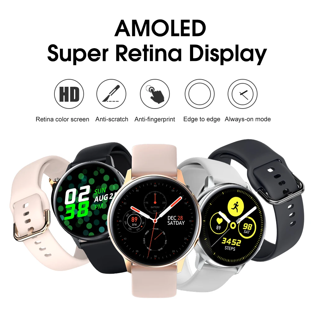 Torntisc Беспроводная зарядка HD Полный сенсорный круглый AMOLED умные часы для мужчин и женщин на Android телефон Smartwatch Ip68 Водонепроницаемость.