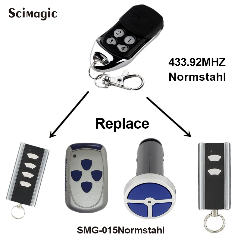 

4pcs Normstahl RCU 433 2K Remote Control Garage Door Opener Normstahl Rolling Code 433,92 MHz for Gate Command 433MHz Key Fob