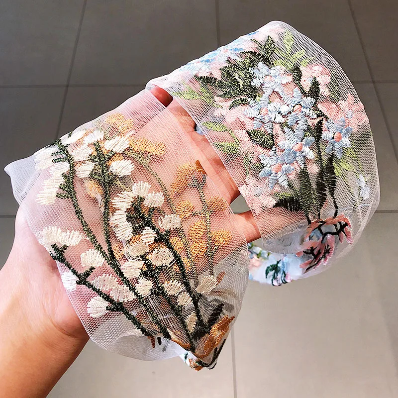 Женская шифоновая повязка на голову с цветочной вышивкой 2020| |