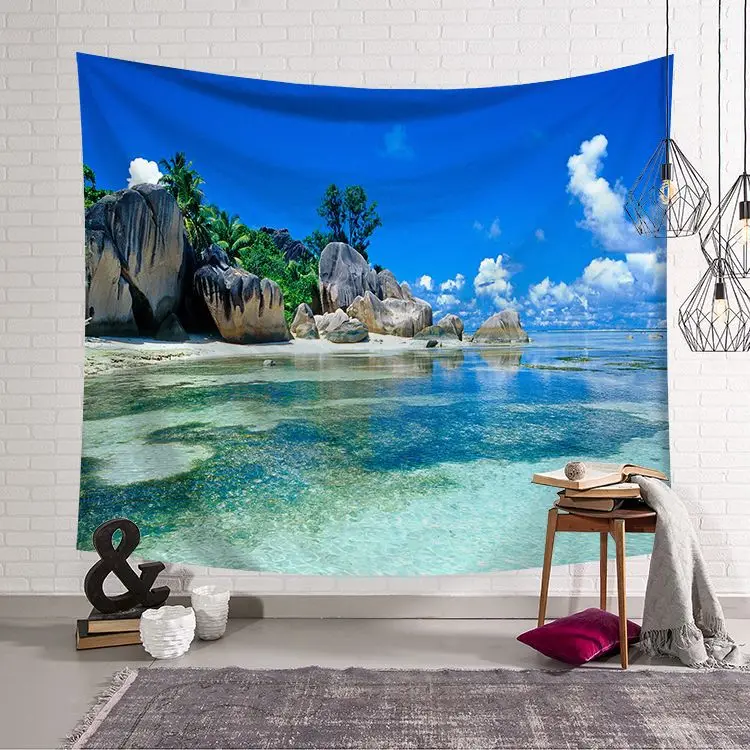 CAMMITEVER Sand Bottle Star Fantasy Sea Beach Side Tapestry Wall Hanging Blanket Decor Home Decorations | Дом и сад