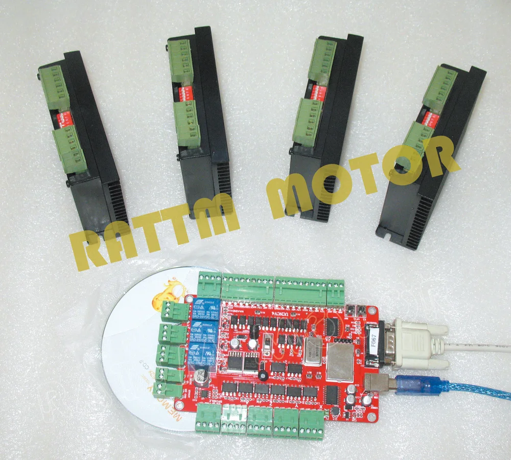 4 оси набор контроллеров CNC USBCNC коммутационная плата с FMD2740C 12 48V/DC 4A Драйвер