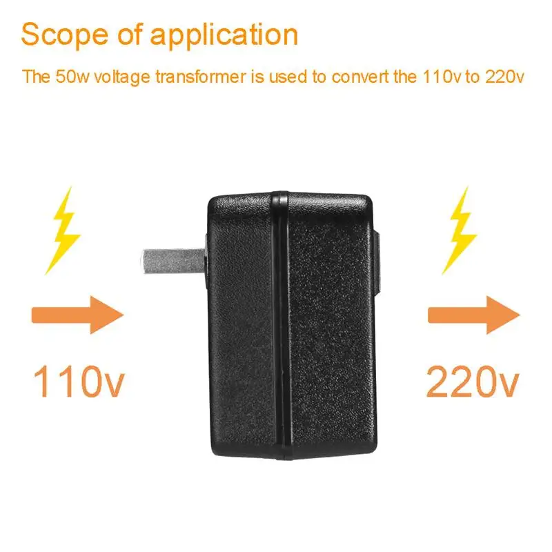 110V To 220V 50W Voltage Converter Transformer Travel Voltage Transformer Converter Portable Converter Transformer Dropshipping