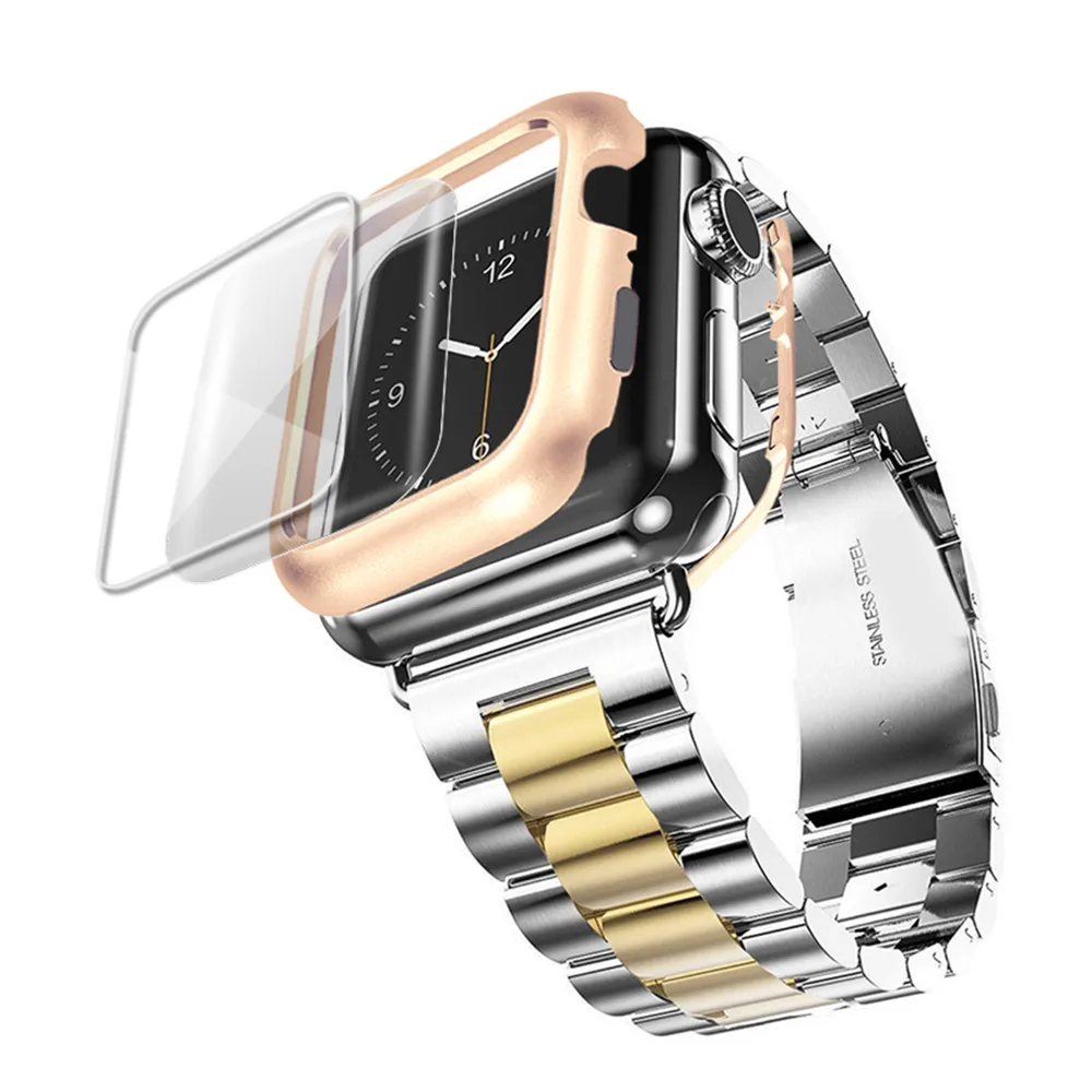 Stainless Steel case+Strap For Apple Watch band 44mm/40mm iwatch band 42mm/38mm Bracelet watchband for apple watch series 5 4 3