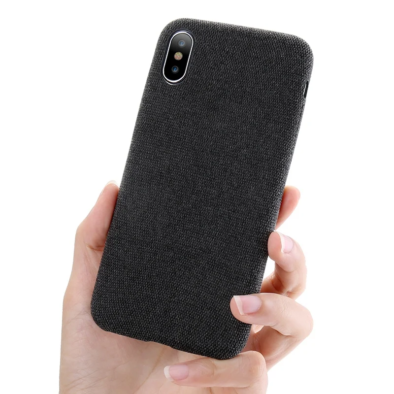Black FLOVEME текстильная ткань чехол для телефона для iPhone 11/11 Pro/11 Pro Max X/XS Max XR 6/6 S/7/8 Plus Ткань задняя крышка Fundas Coque - Цвет: Black
