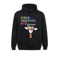 spread kindness not germs funny cute giraffe lover animal sweatshirts christmas hoodies new fashion normcore hooded pullover men
