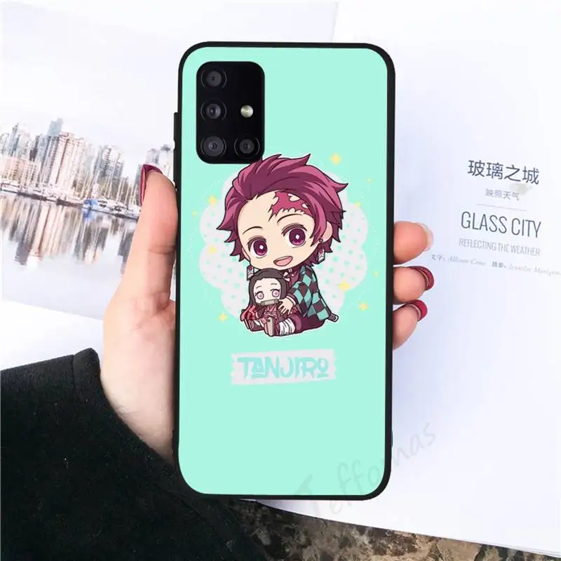 

Demon Slayer Kawaii Anime Phone Case black For Samsung galaxy S 21 20 10 8 A 51 71 50 21s 70 40 20 20e note 10 plus Ultra 5g fe