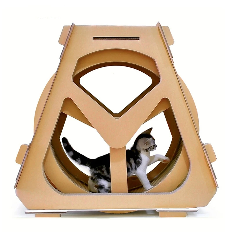 

Cat Treadmill Roller Sport Pet Cat Supplies Corrugated Cat Scratch Board Ferris Wheel Cat Running Wheel Weight Loss Device Two